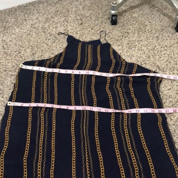 NICHOLAS Samira Wide Leg Cropped Jumpsuit Size US 16 Navy Blue Silk Chain Print - Picture 10 of 12